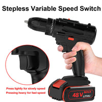 Thumbnail for 48V BRUSHLESS HEAVY DUTY CORDLESS DRILL IMPACT DRIVER KIT HAMMER +2 BATTERY Box