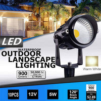 Thumbnail for 10X LED Spotlights Landscape Warm light Lamp Waterproof Outdoor Garden Yard 12V