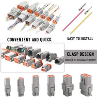 Thumbnail for AU 1000 PCS Deutsch DT Connector Kit 14-16AWG Stamped Contacts 1100PCS UPGRADE