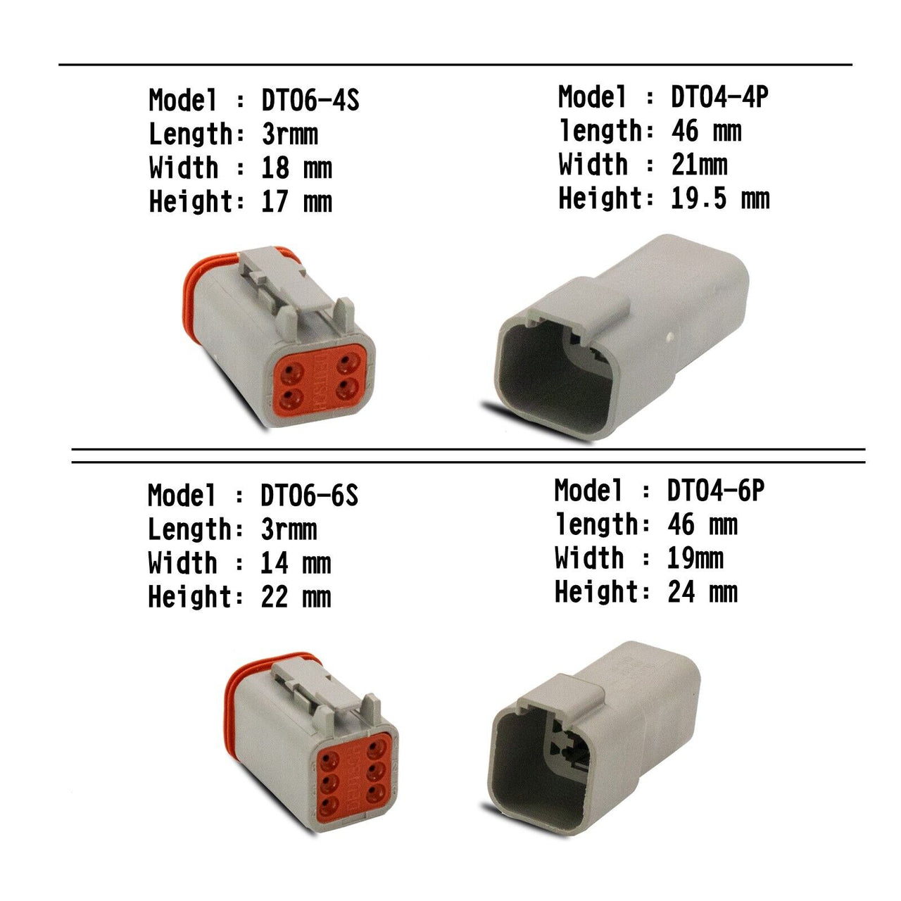 AU 1000 PCS Deutsch DT Connector Kit 14-16AWG Stamped Contacts 1100PCS UPGRADE