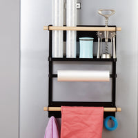 Thumbnail for Refrigerator Storage Rack Magnetic Holder With Hooks Paper Spice Jars Storage Shelf