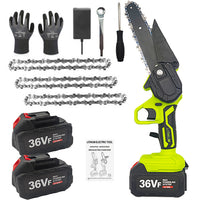 Thumbnail for 36V 3000W Mini Cordless Chainsaw 2X Battery-Powered Wood Cutter Rechargeable