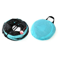 Thumbnail for Pet Cat Kitten Puppy 4-Way Tunnel Play Toy Foldable Funny Exercise Tunnel Rabbit