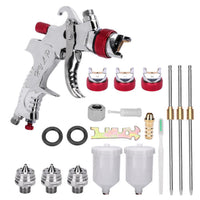 Thumbnail for Spray Gun Kit HVLP Gravity Feed Air Paint Sprayer 3 Nozzles 1.4mm 1.7mm 2mm