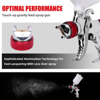 Thumbnail for Spray Gun Kit HVLP Gravity Feed Air Paint Sprayer 3 Nozzles 1.4mm 1.7mm 2mm