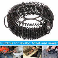 Thumbnail for Plumber Drain Snake Pipe Metal Cleaner Pipeline Sewer 12M + 6 Drill Bit Tool DIY