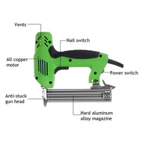 Thumbnail for Electric Staple Gun Straight Nail Nailer Framing Heavy Duty Woodworking Stapler