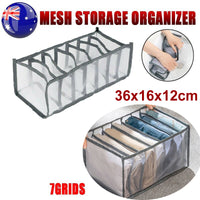 Thumbnail for 7 Grids Mesh Foldable Clothes Storage Jeans Pants Organizer Clothes Organizer