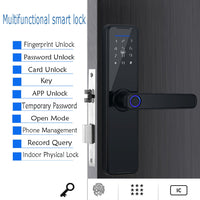 Thumbnail for Tuya Home WIFI Smart Door Lock Biometric Fingerprint Smart Card Password Key USB