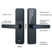 Thumbnail for Tuya Home WIFI Smart Door Lock Biometric Fingerprint Smart Card Password Key USB