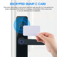 Thumbnail for Tuya Home WIFI Smart Door Lock Biometric Fingerprint Smart Card Password Key USB