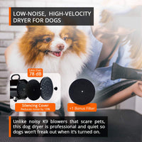 Thumbnail for 2800W Dog Dryer High Velocity Pet Dog Pet Blow Dryer Adjustable Speed 4 Nozzles