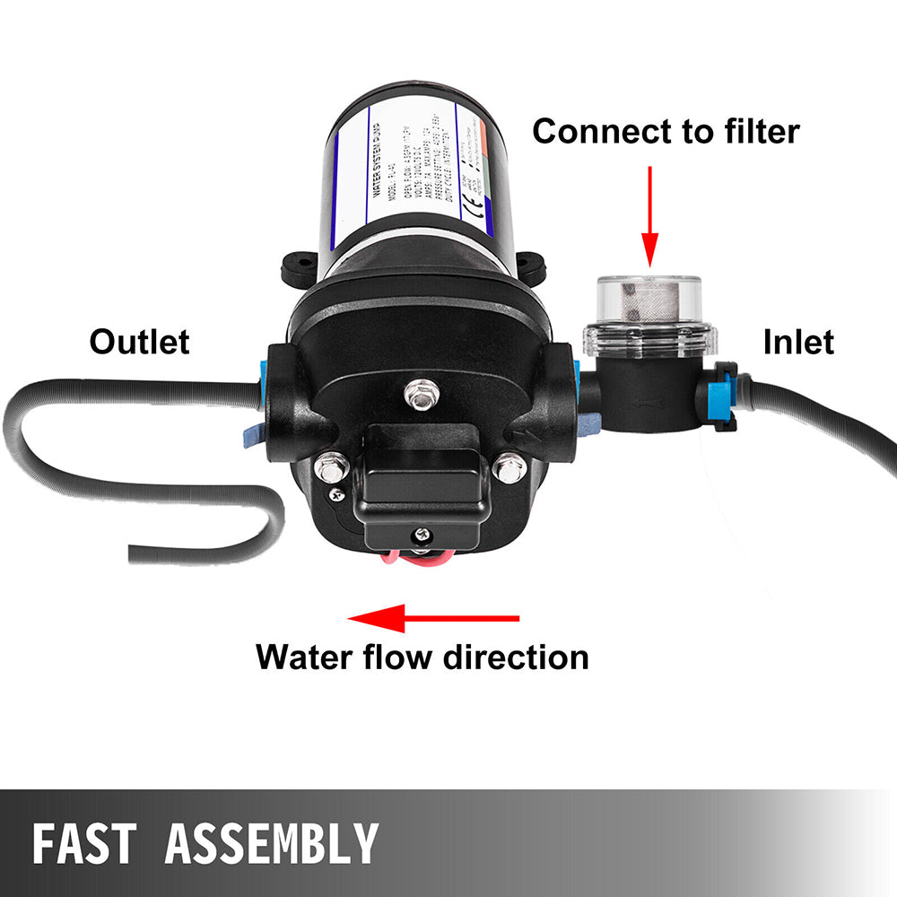 12V Water Pump FL-40 High Pressure 17/10LPM For Caravan Boat Camp Washdown