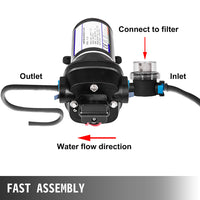 Thumbnail for 12V Water Pump FL-40 High Pressure 17/10LPM For Caravan Boat Camp Washdown