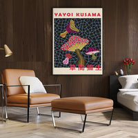 Thumbnail for Mushroom By Yayoi Kusama Black Frame Canvas 50cmx70cm