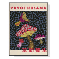 Thumbnail for Mushroom By Yayoi Kusama Black Frame Canvas 50cmx70cm