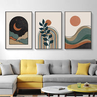 Thumbnail for 40cmx60cm Dark Green Abstract Art - 3-Piece Set in Black Frame - Modern Canvas Wall Decor