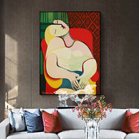 Thumbnail for 70cmx100cm The dream by Pablo Picasso Gold Frame Canvas Wall Art