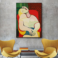 Thumbnail for 70cmx100cm The dream by Pablo Picasso Gold Frame Canvas Wall Art