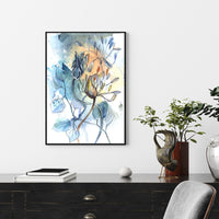 Thumbnail for 50cmx70cm Watercolor Style Abstract Flower 3 Sets Black Frame Canvas Wall Art