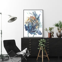 Thumbnail for 50cmx70cm Watercolor Style Abstract Flower 3 Sets Black Frame Canvas Wall Art