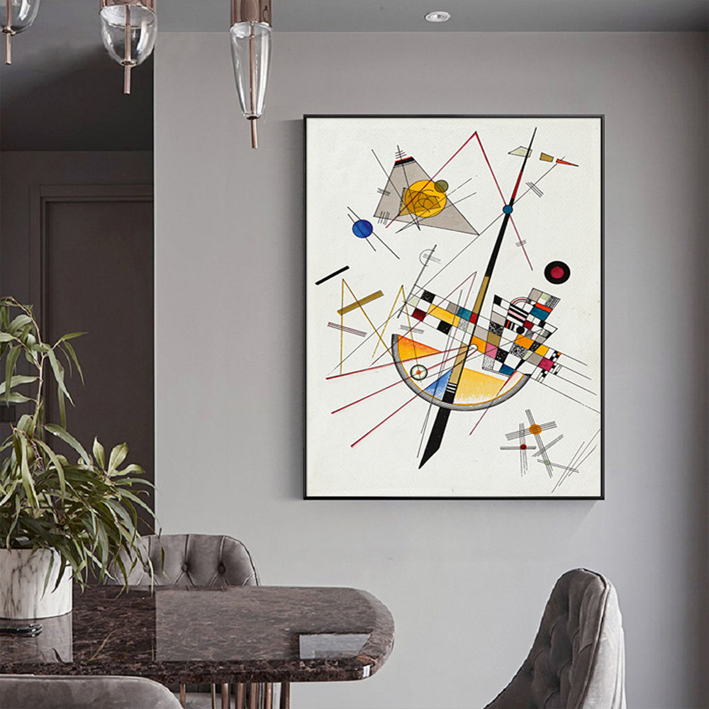 70cmx100cm Delicate Tension By Wassily Kandinsky Black Frame Canvas Wall Art