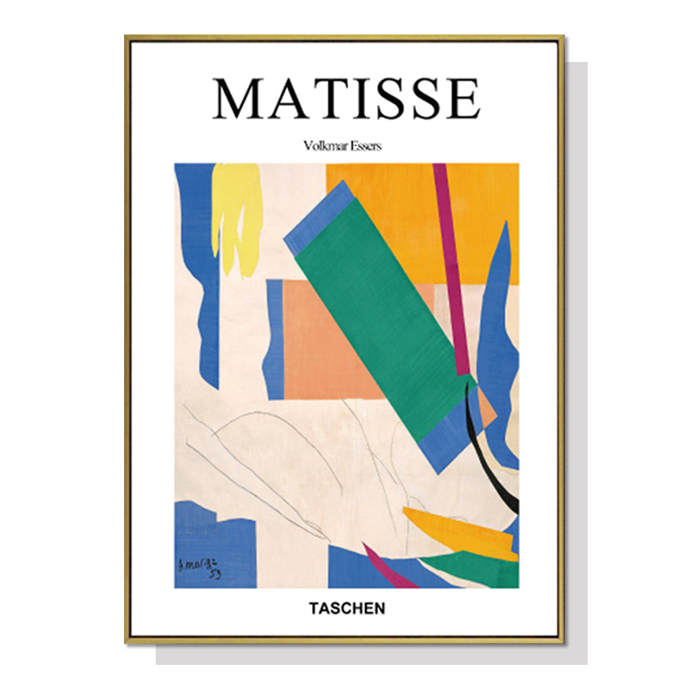 50cm x 70cm "Abstract Colour" by Henri Matisse: Elegant Canvas Wall Art with Luxurious Gold Frame for Artistic Home Decor