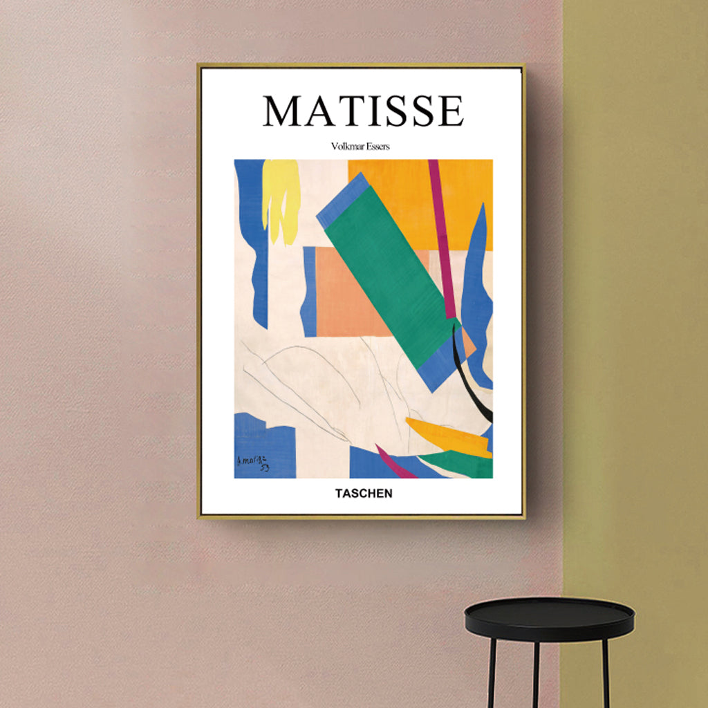 50cm x 70cm "Abstract Colour" by Henri Matisse: Elegant Canvas Wall Art with Luxurious Gold Frame for Artistic Home Decor