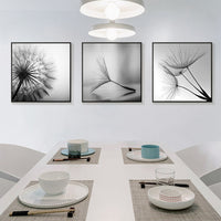 Thumbnail for 50cmx50cm Botanical Dandelions 3 Sets Black Frame Canvas Wall Art - A Charming and Elegant Piece of Art for Your Home