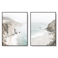 Thumbnail for 40cmx60cm Mountain Beach 2 Sets Black Frame Canvas Wall Art - Add a touch of nature to your home