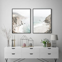 Thumbnail for 50cmx70cm Mountain Beach 2 Sets Black Frame Canvas Wall Art