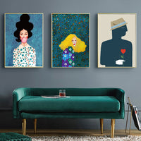 Thumbnail for 60cmx90cm Modern Figure 3 Sets Gold Frame Canvas Wall Art