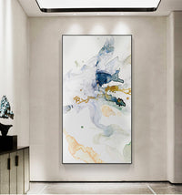 Thumbnail for 40cmx80cm Abstract Watercolour Style Canvas Wall Art in Black Frame