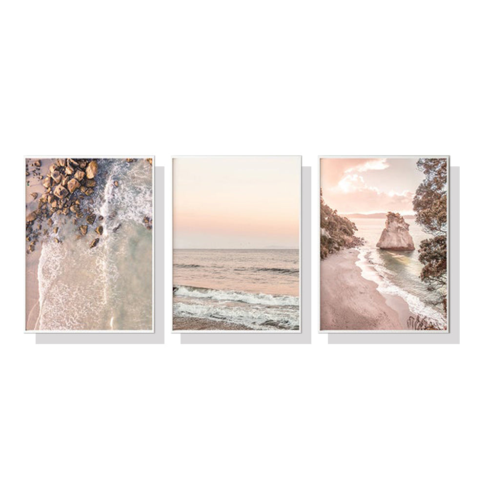 Explore New Zealand Beauty: Set of 3 Canvas Wall Art with White Frames (40cm x 60cm)