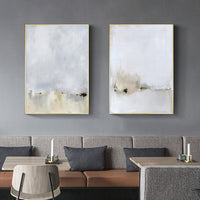 Thumbnail for Golden White Abstract Canvas Art - 40cmx60cm 3-Piece Set in Gold Frame - Elegant Wall Decor