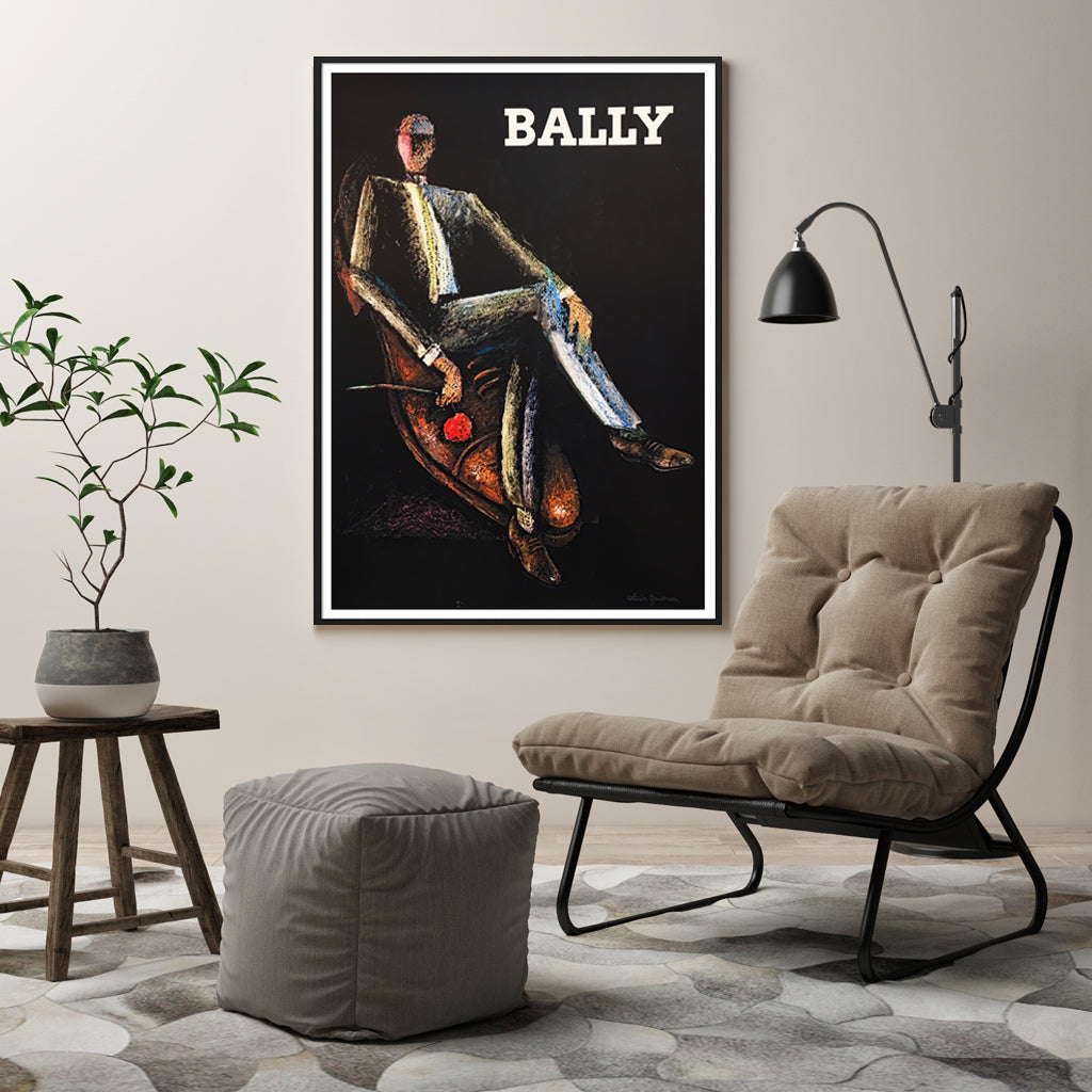 Elegant Set of 2 Bally Man & Woman Canvas Wall Art (40cm x 60cm) with Black Frames