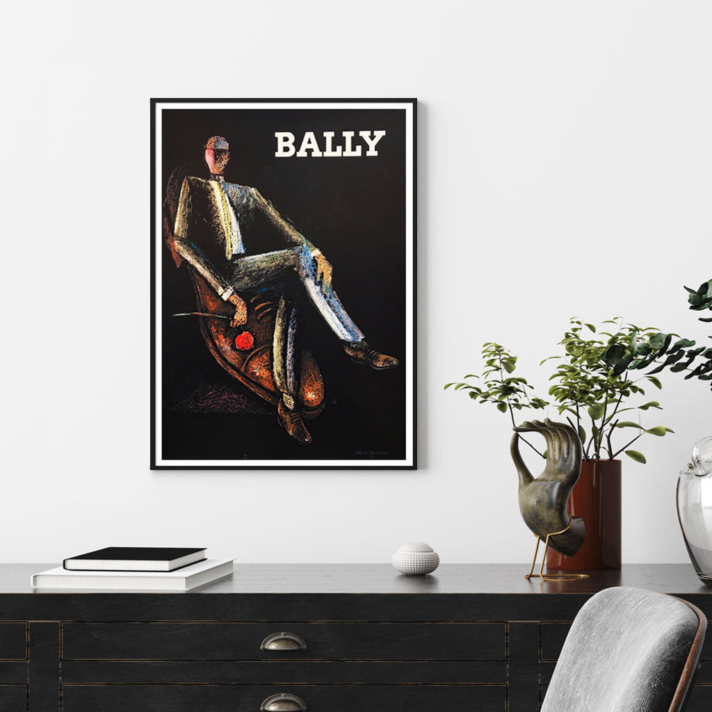 50cm x 70cm Bally Man & Woman Duo Canvas Wall Art: Iconic 2-Piece Set with Sleek Black Frame for Vintage-Inspired Modern Decor