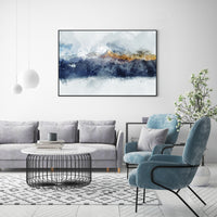 Thumbnail for 50cm x 70cm Abstract Sunlight Mountains Canvas Wall Art: Radiant Landscape Design with Sleek Black Frame for Captivating Home Display