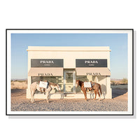 Thumbnail for 50cmx70cm Horses Prada Black Frame Canvas Wall Art