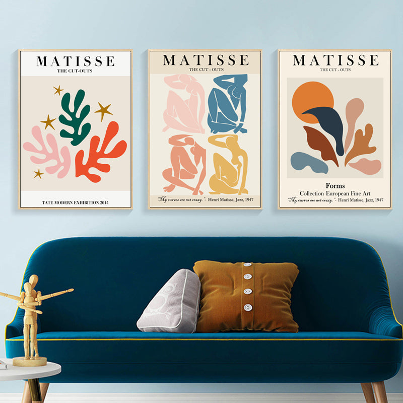 40cmx60cm Matisse Inspired Wall Art 3 Sets Wood Frame Canvas | Modern Home Decor