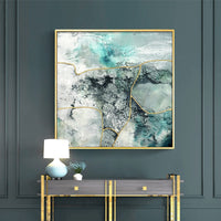 Thumbnail for 60cmx60cm Marbled Green 2 Sets Gold Frame Canvas Wall Art