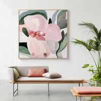 Thumbnail for 50cmx50cm Floral Hand Painting Style Wood Frame Canvas Wall Art - A Charming and Elegant Piece of Art for Your Home