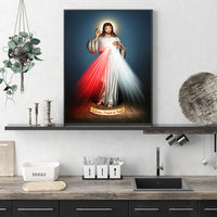 Thumbnail for 50cmx70cm Jesus Divine Mercy I Trust In You Black Frame Canvas Wall Art