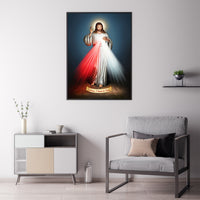 Thumbnail for 50cmx70cm Jesus Divine Mercy I Trust In You Black Frame Canvas Wall Art