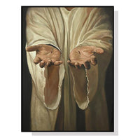 Thumbnail for 50cmx70cm Jesus Nail Hand Black Frame Canvas Wall Art