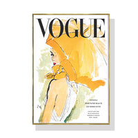 Thumbnail for 50cmx70cm Vogue Girl Gold Frame Canvas Wall Art