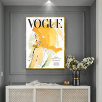 Thumbnail for 50cmx70cm Vogue Girl Gold Frame Canvas Wall Art