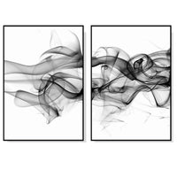 Thumbnail for 50cmx70cm Stylish Abstract Black 2 Sets Black Frame Canvas Wall Art