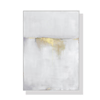 Thumbnail for 50cmx70cm Abstract gold white single II White Frame Canvas Wall Art