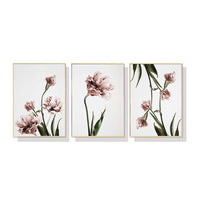 Thumbnail for 40cmx60cm Tulip Flower Canvas Wall Art Set of 3 - Gold Frame - A Charming and Elegant Piece of Art That Will Add a Touch of Spring to Your Home